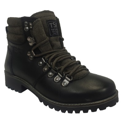 L-DIKE 06 BLK LEATHER FUR BOOT FOR WOMEN (BLK)